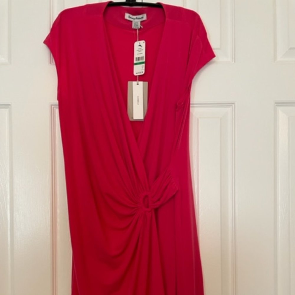 Tommy Bahama Faux-Wrap Dress in Fuscia